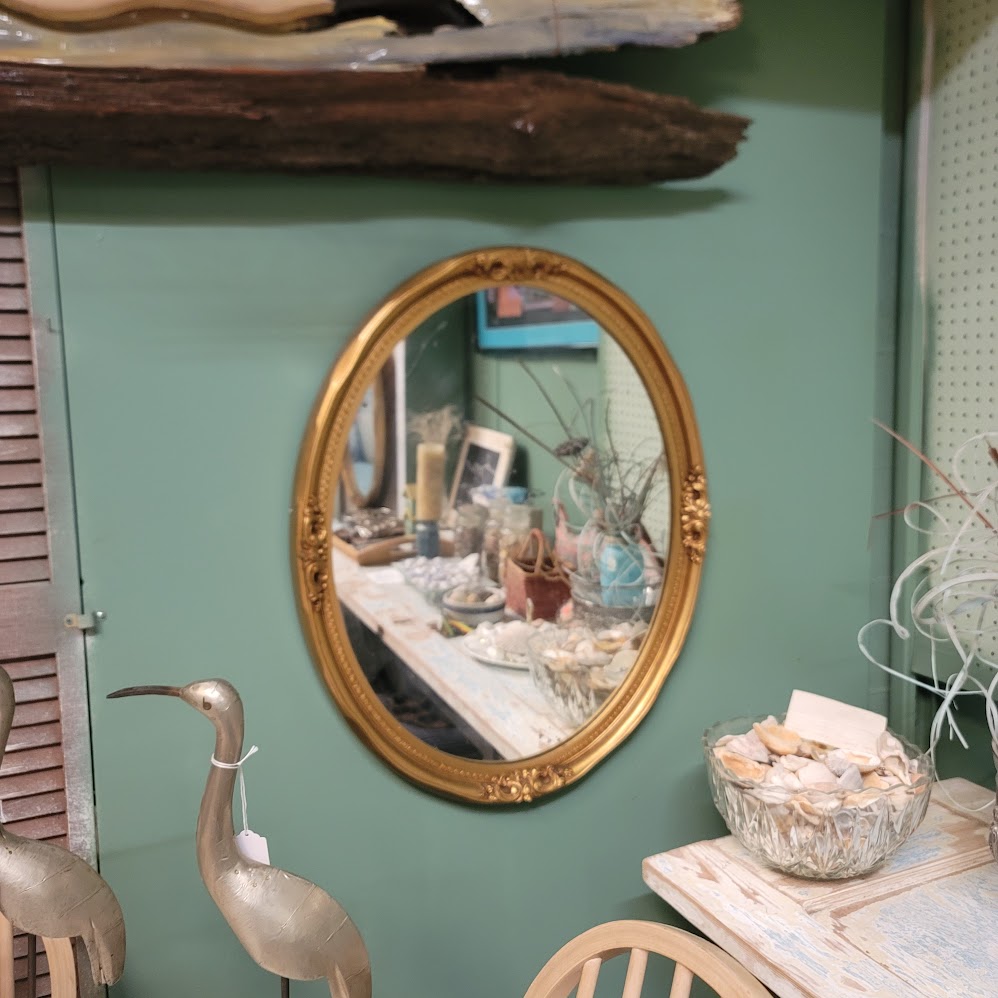 SECONDHAND SANDIES: Oval Gold Ornate Mirror 24" x 30"
