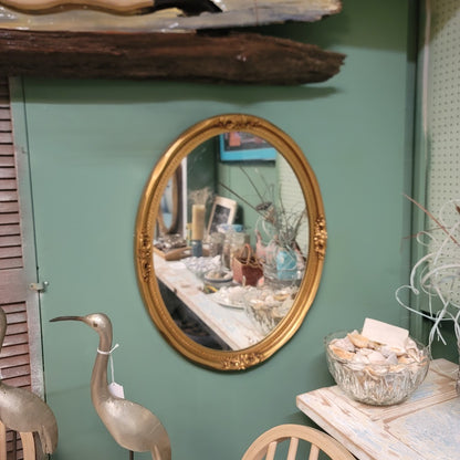 SECONDHAND SANDIES: Oval Gold Ornate Mirror 24" x 30"