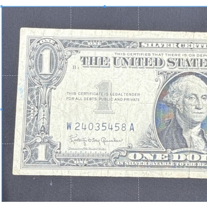 Paper Currency Bank Note Money $1 Series 1957 B Silver Certificate Blue Seal