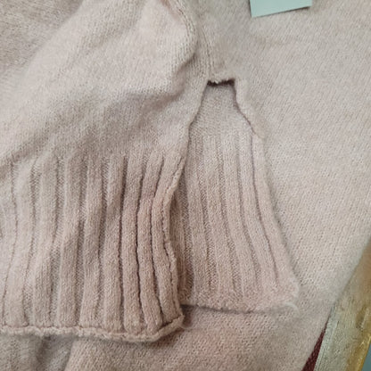 BP Women's Turtleneck Tunic Sweater in Pink Adobe Size XS Oversized side slits
