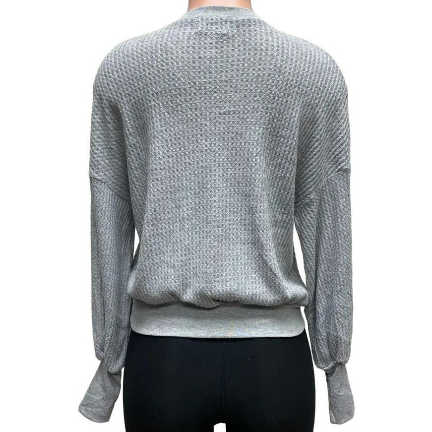 PST Project Social T Waffle Knit Thermal Top XL/Extra Large in Heather Gray NWT
