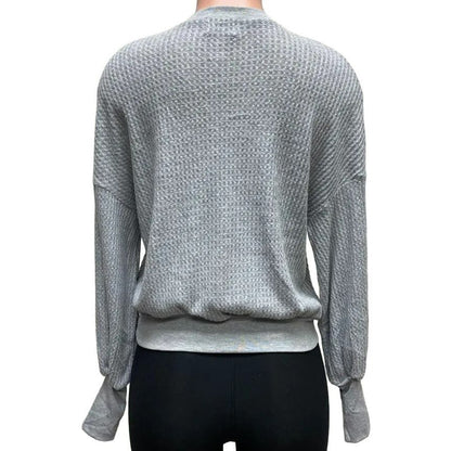 PST Project Social T Waffle Knit Thermal Top XL/Extra Large in Heather Gray NWT