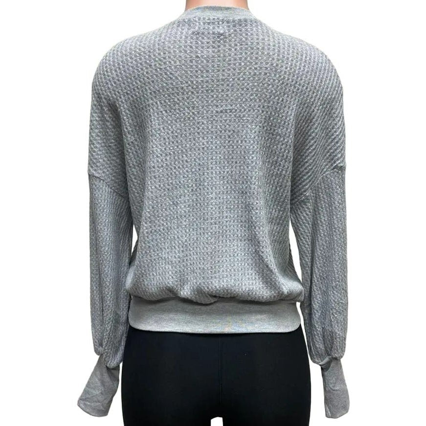 PST Project Social T Waffle Knit Thermal Top XL/Extra Large in Heather Gray NWT