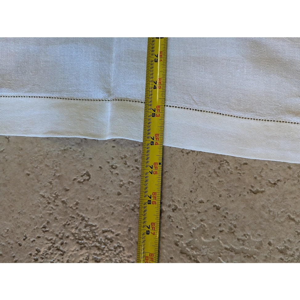 Linen tablecloth FLORAL Jacquard Nice edge 60" x 76" rectangle white