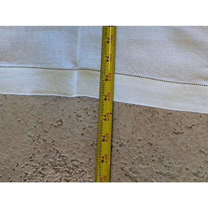 Linen tablecloth FLORAL Jacquard Nice edge 60" x 76" rectangle white