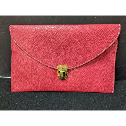 Vegan Pebbled Leather Conververtible Clutch Purse Shoulder Bag gold chain clasp