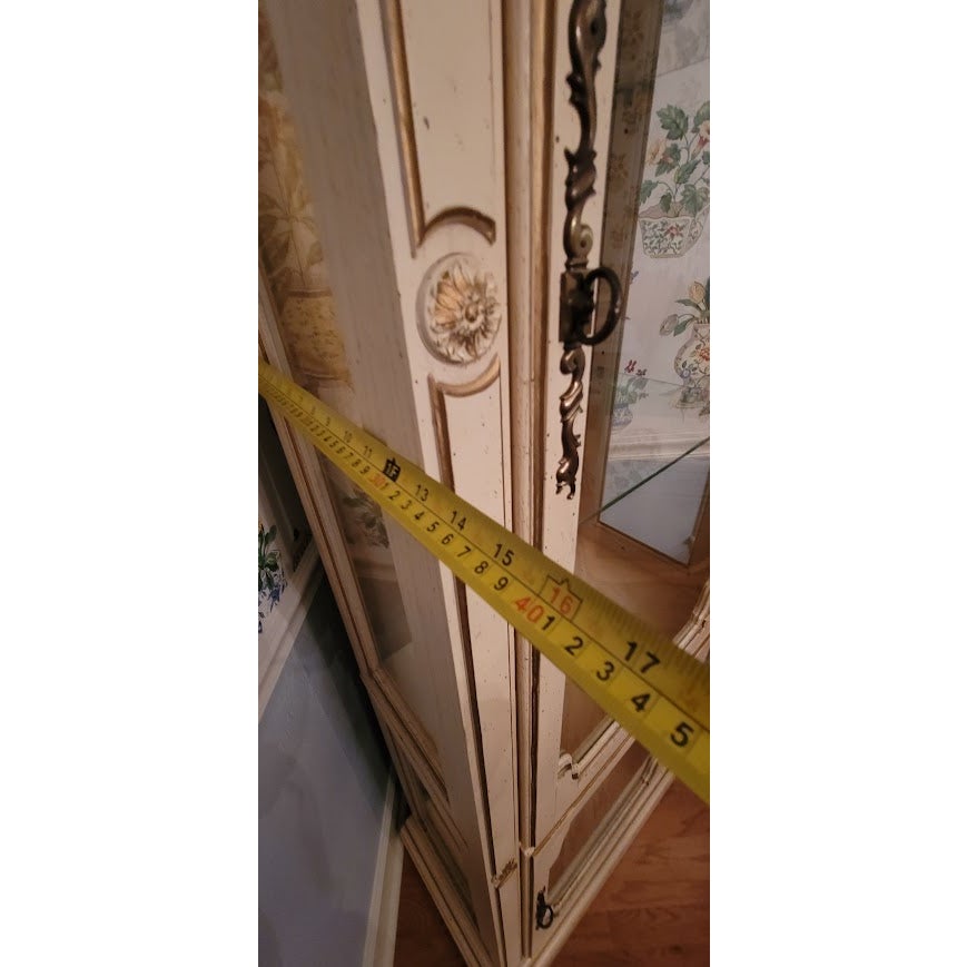 SECONDHAND SANDIES: French Provincial Narrow Curio Tall Glass Display Cabinet Hutch