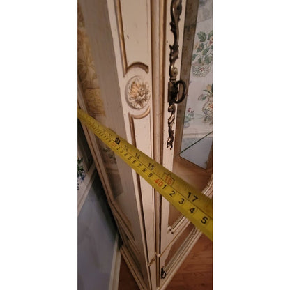 SECONDHAND SANDIES: French Provincial Narrow Curio Tall Glass Display Cabinet Hutch