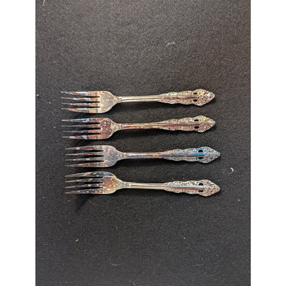 Vintage Ekco Eterna Lillianne Silverplate Dinner Forks Set of 4 Korea