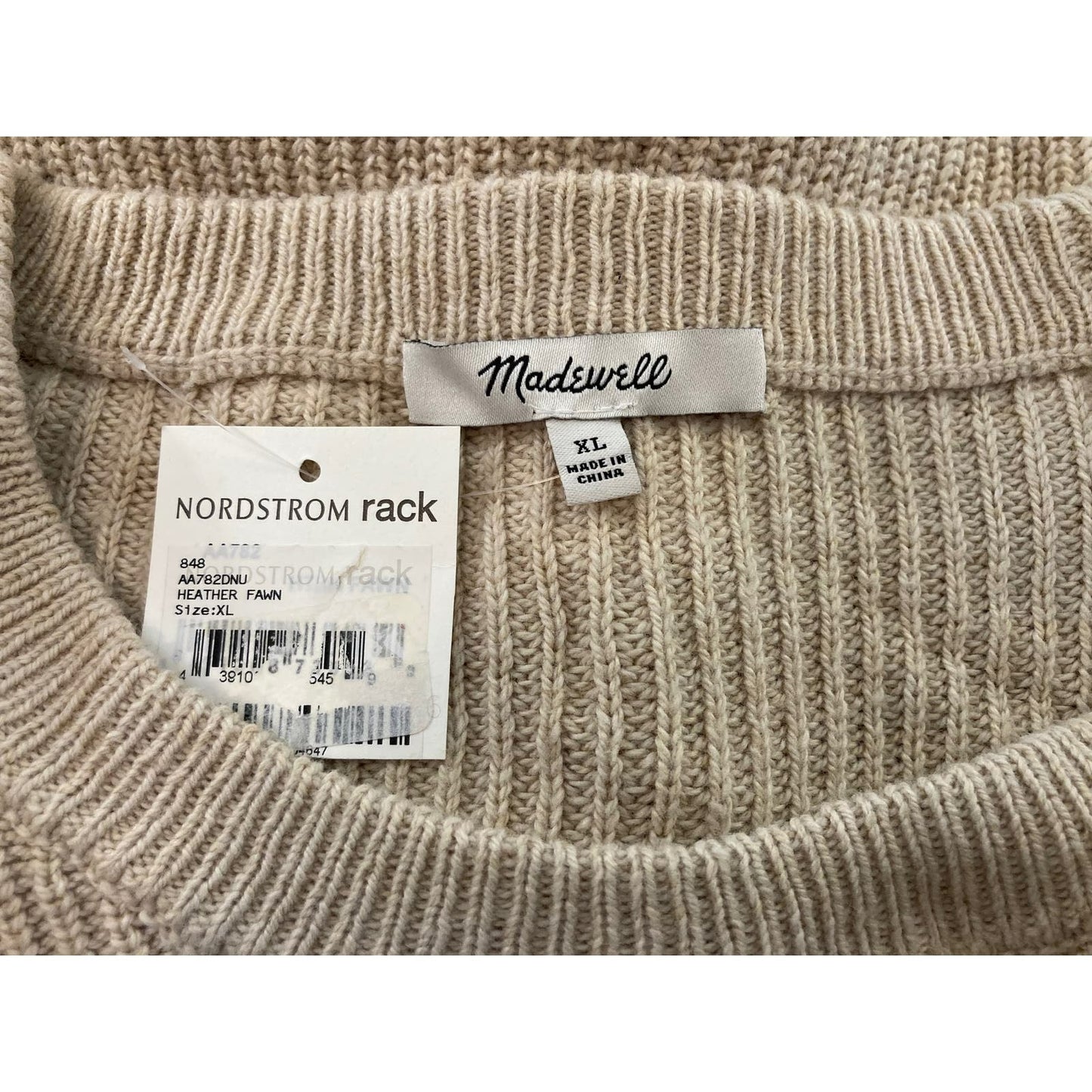 Madewell Pullover Chest Pocket Sweater Size XL / Extra Large in Heather Fawn NWT