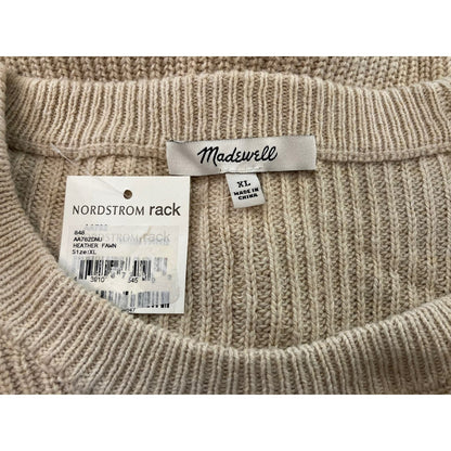 Madewell Pullover Chest Pocket Sweater Size XL / Extra Large in Heather Fawn NWT