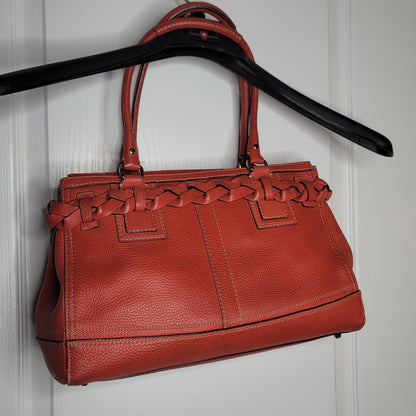 Coach Hamptons braided leather satchel bag tote purse Shoulder Top Handle