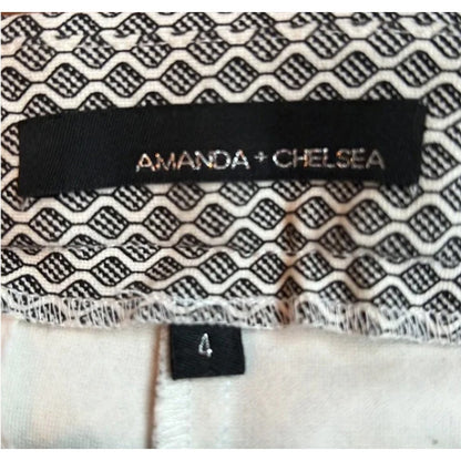 AMANDA & CHELSEA PLAID PANTS SLACKS Size 4 casual career new TROUSER geometric