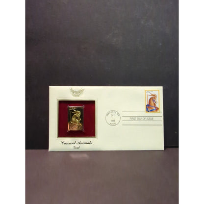 Golden Replicas of United States Stamps Collectible 22kt Gold 1988 CAROUSEL