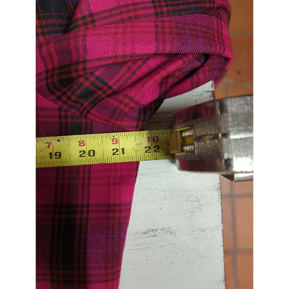 Vintage HBS Ltd Plaid Blazer Jacket 90s Clueless Grunge Pink Tartan Size 16