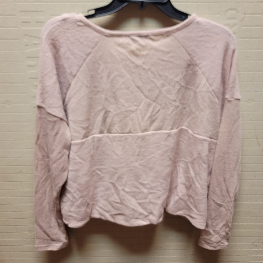 Poof! SOFT Rib Popover Blush Pink Oversize Long Sleeve Medium Casual sweater NEW