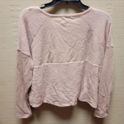 Poof! SOFT Rib Popover Blush Pink Oversize Long Sleeve Medium Casual sweater NEW