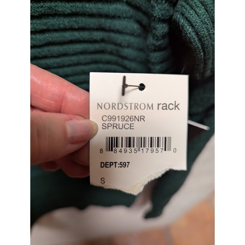 NWT Devotion Cyrus Spruce Green Turtleneck Rib Knit Long Sleeve Sweater Small