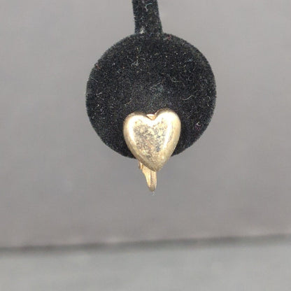 Vintage Cream Gold Tone Heart Clip On Earrings Mid Century Glam Minimalist
