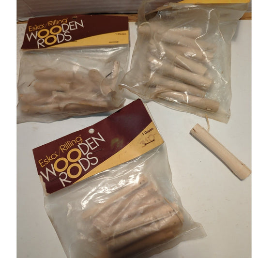 VINTAGE Eska Rilling wooden perm rods beauty salon sm/med/lrg 36 total Unused