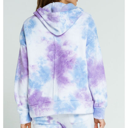 FREE PEOPLE Tie Dye Work It Out Womens Hoodie Size XS SOFT purple combo