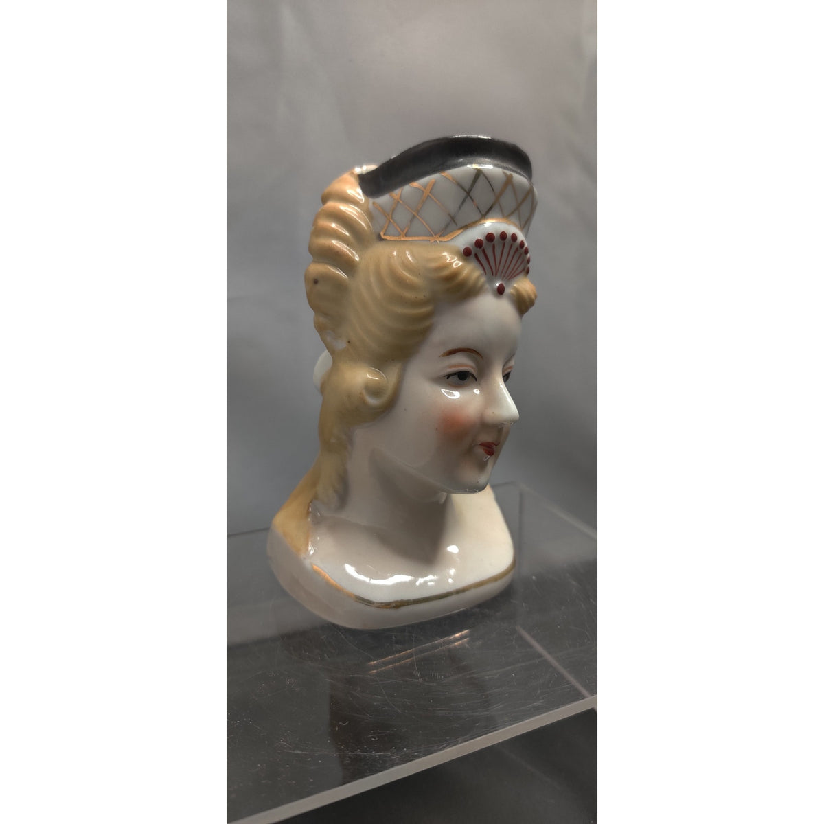 Vintage 1950s Queen Colonial Regal Lady HeadVase Planter Figurine Kitsch MCM