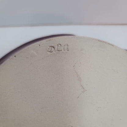 Handmade pottery tray Signed DLA double handled bowl  Earthenware 2 tone