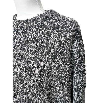 Topshop Chunky Pointelle Sweater Crew Neck Long Sleeves Dropped Shoulders Sz 12