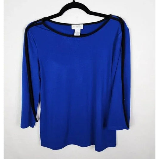 NWT Carmen Marc Valvo Cobalt Blue Blouse Open Sleeve Detail Plus size 3XL