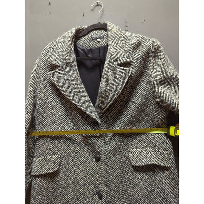 Black white Prelude Size 20 Herringbone line Swing pockets Winter Jacket Coat
