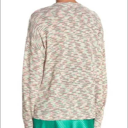 Code x Mode Green Multi Space Dye Sweater Size MEDIUM raw hem Jumper Top Blouse
