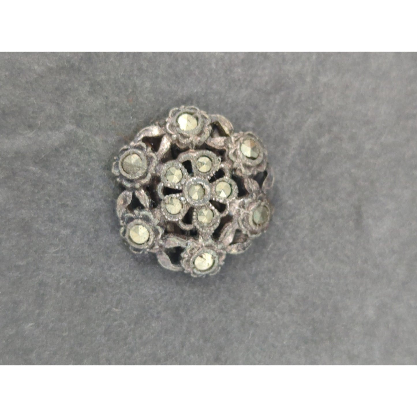 LOT Z of 10 Antique Vintage Victorian Brass Mixed Materials Buttons ESTATE FIND