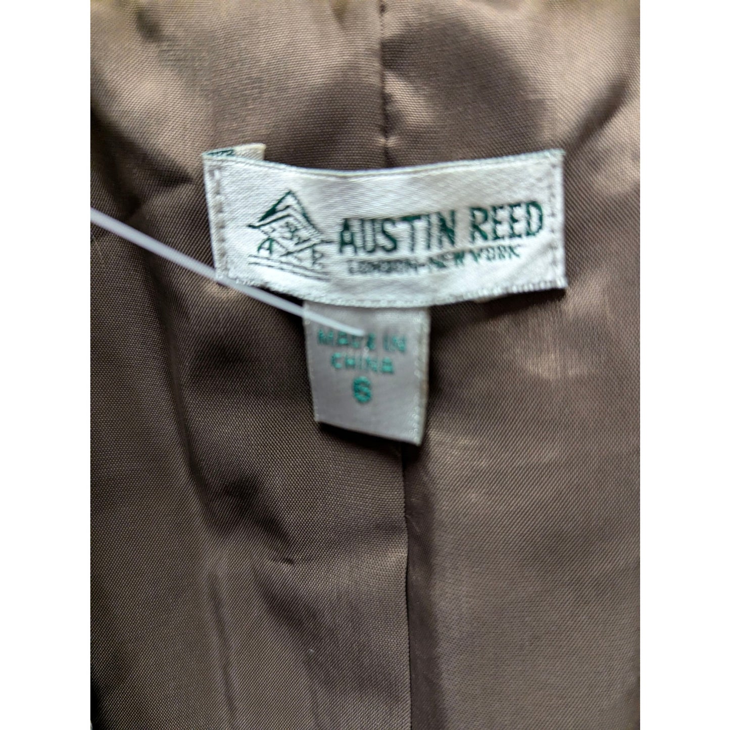 NEW Austin Reed Size 6 Silk Blazer Jacket embroidered brown white