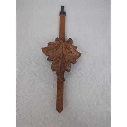 Vintage Black Forest Carved Wood Cuckoo Clock Pendulum Replacement Part Leaf