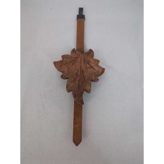 Vintage Black Forest Carved Wood Cuckoo Clock Pendulum Replacement Part Leaf