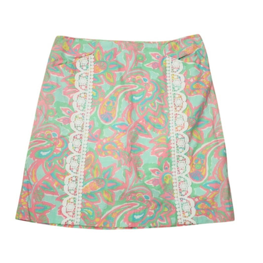 Lilly Pulitzer Corrie Mini Sandbar Blu Make A Splash Print Size 10 skirt skort