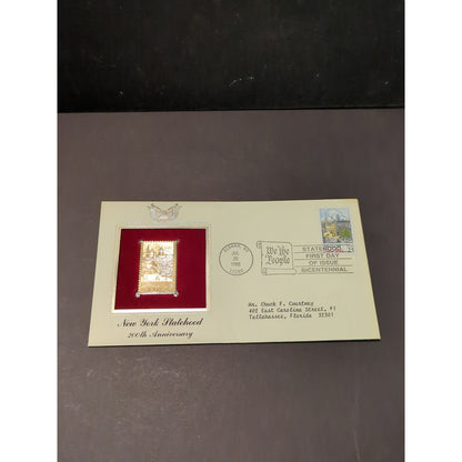 Golden Replicas of United States Stamps Collectible 22kt Gold 1988 NEW YORK