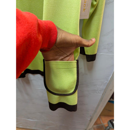 Exclusively Misook Lime Green Contrast Knit Cardigan Jacket NWT Luxury Workwear