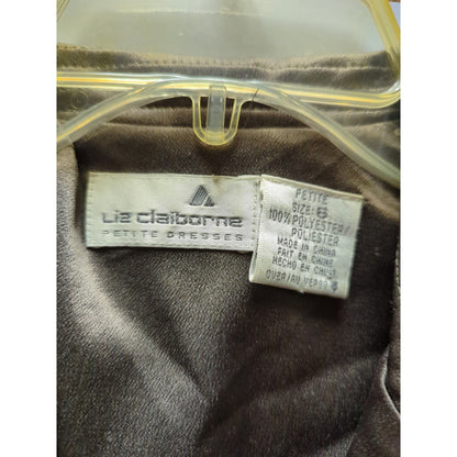 Liz Claiborne Vintage Shimmer Olive Green Jumpsuit Pantsuit Petite 6 Glam 1980s