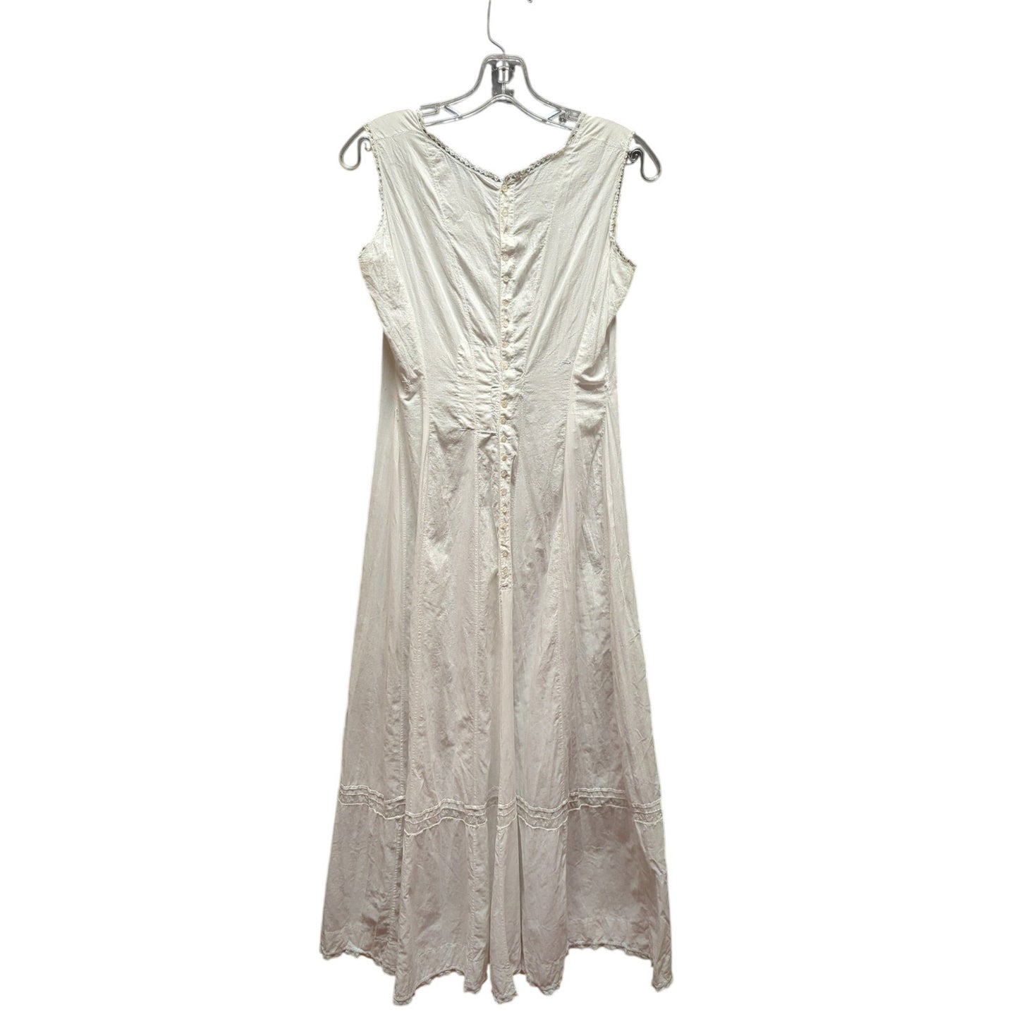 Antique Edwardian Era nightgown slip dress tea gown White cotton sleeveless