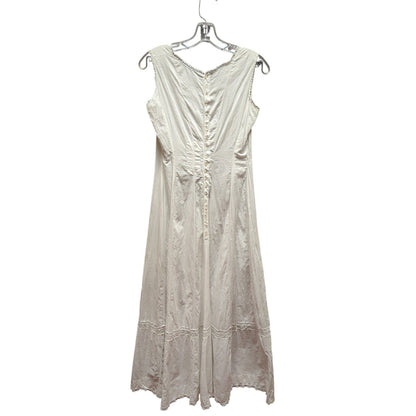 Antique Edwardian Era nightgown slip dress tea gown White cotton sleeveless