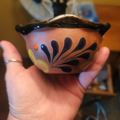 Handpainted Talavera Mexican Pottery Clay Salsa Bowl Cazuelita Salsera Sauce