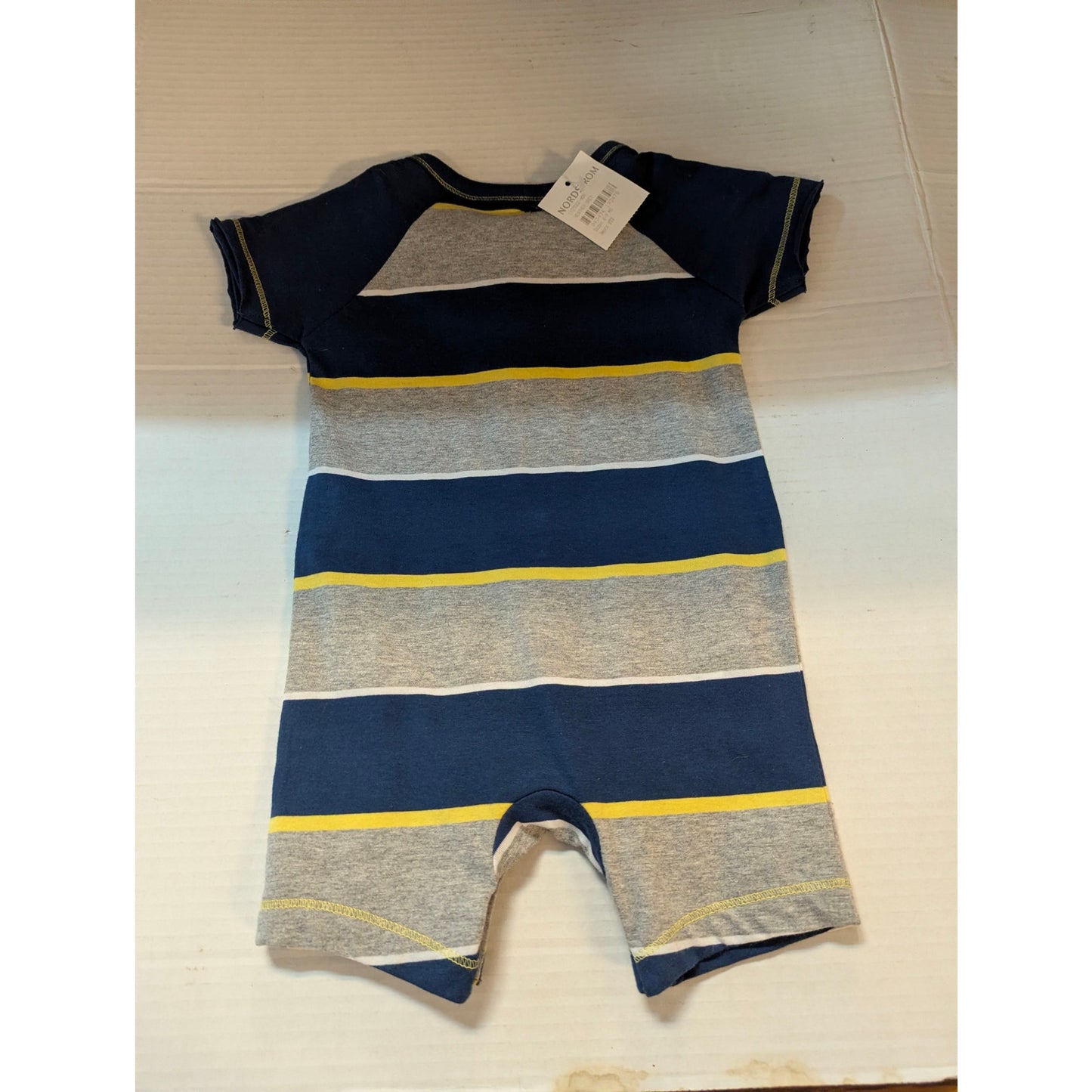 Burt's Bees Baby Infant Boys Striped Organic Cotton Romper 6-9M