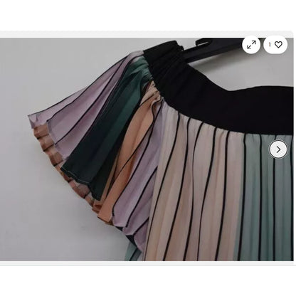 Ted Baker Off Shoulders Belt Fernee Colorblock Pleated Dress Size 1 UK 8 US NEW