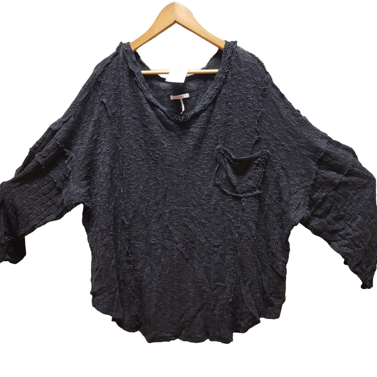Stitchdrop long sleeve tattered Purposeful Charcoal sweater shirt 2X oversized