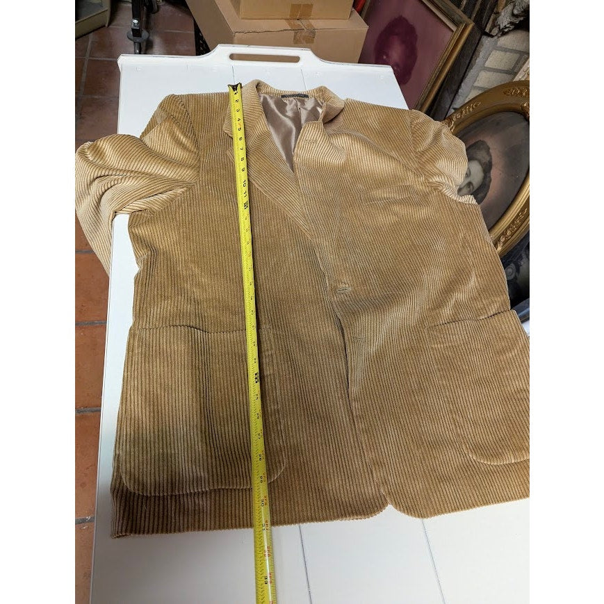 Scandia Woods Corduroy Blazer Size 46 Tan Notch Lapel Academia Professor