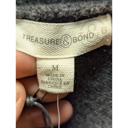 Treasure & Bond open front cardigan pockets cozy charcoal gray NEW size Medium