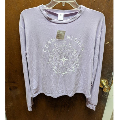 NEW cozy rozy purple top long sleeve Cosmic Nights Size Small