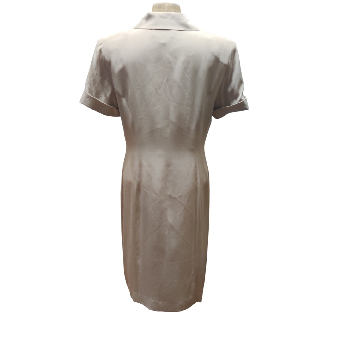 Spenser Jeremy Petites 100% Silk Button-Front Dress with Scalloped Tiered Collar