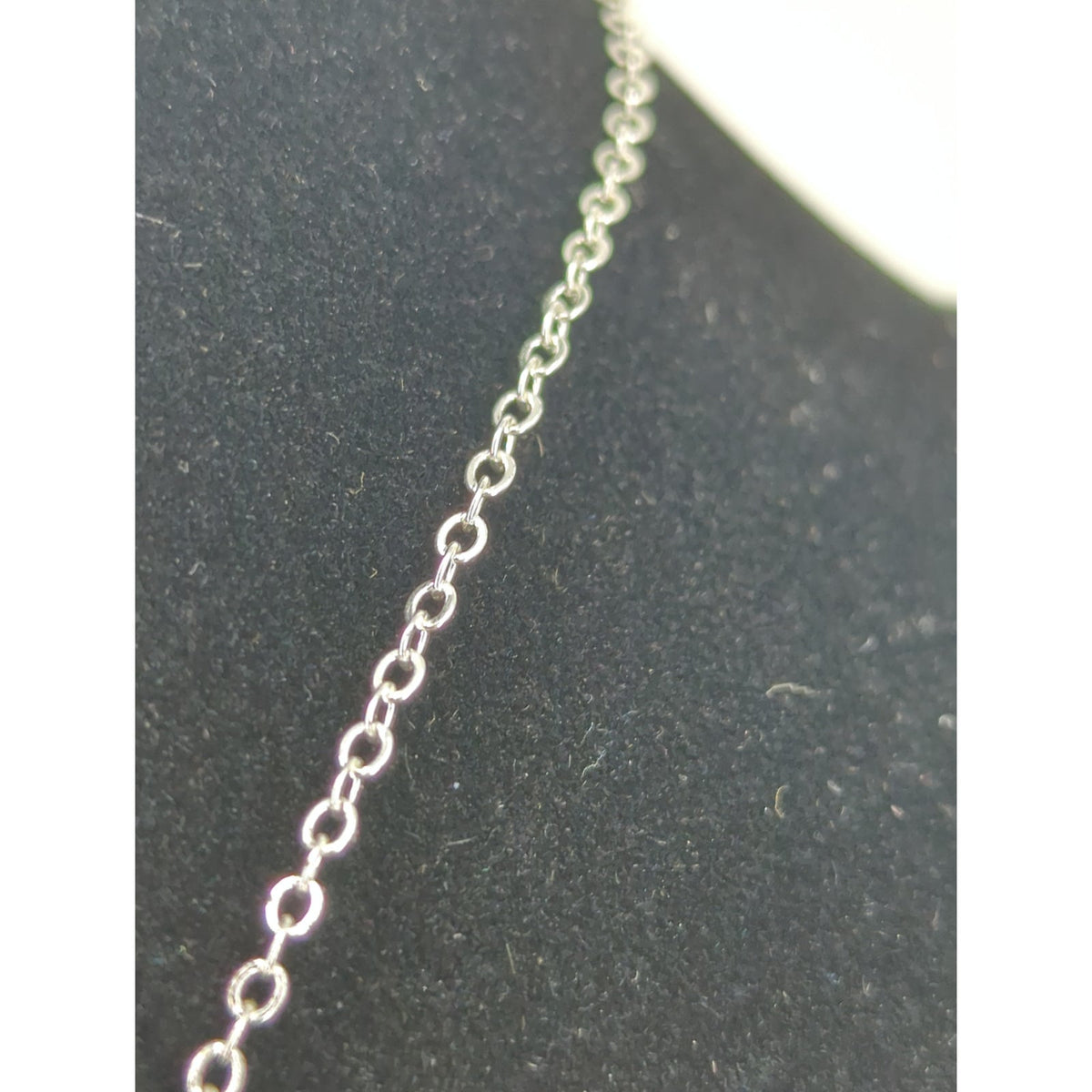 Vintage Silver Tone Pink Glass Heart Charm Necklace Boxed